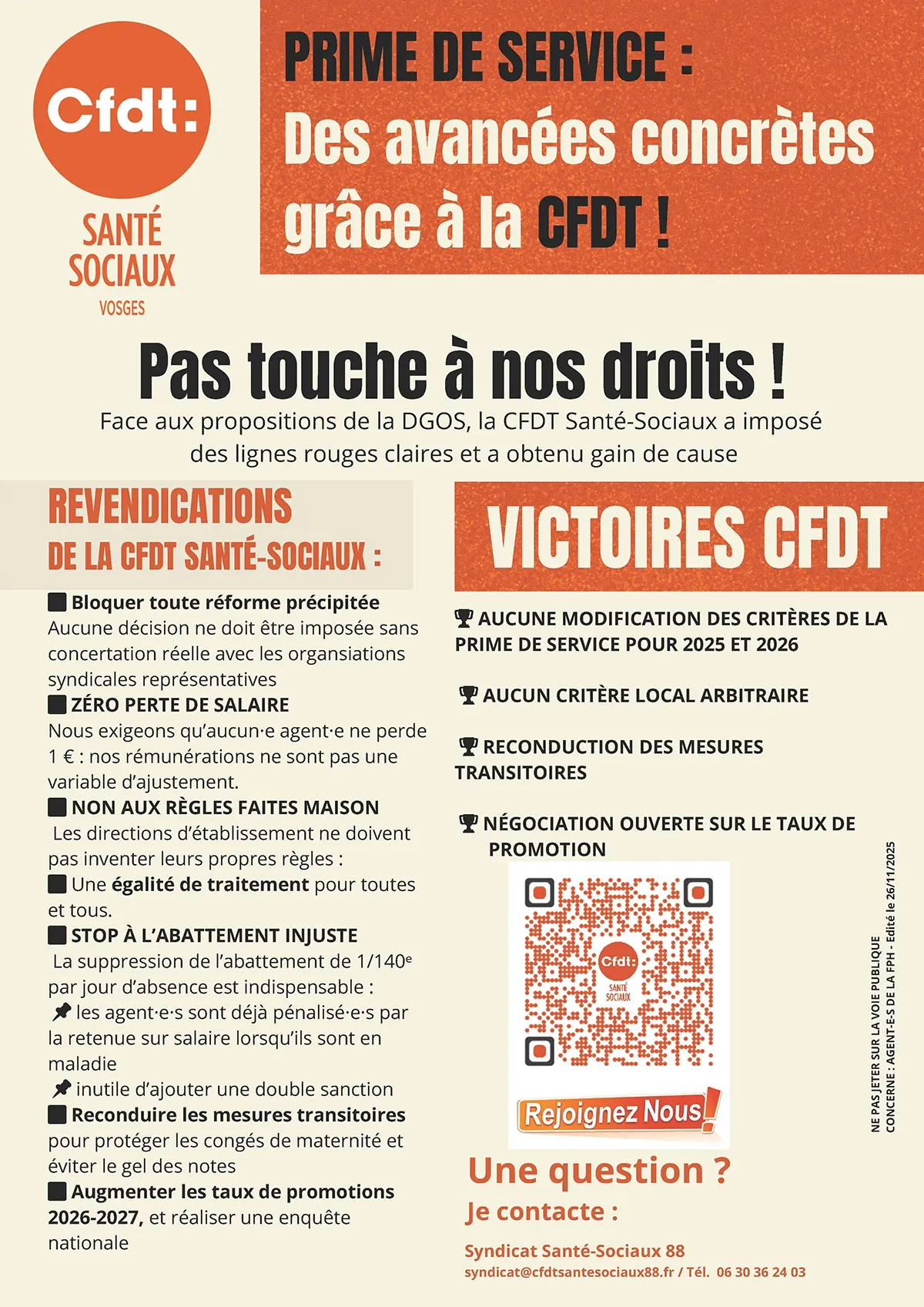 Prime de Service : des avancées concrète grâce à la CFDT