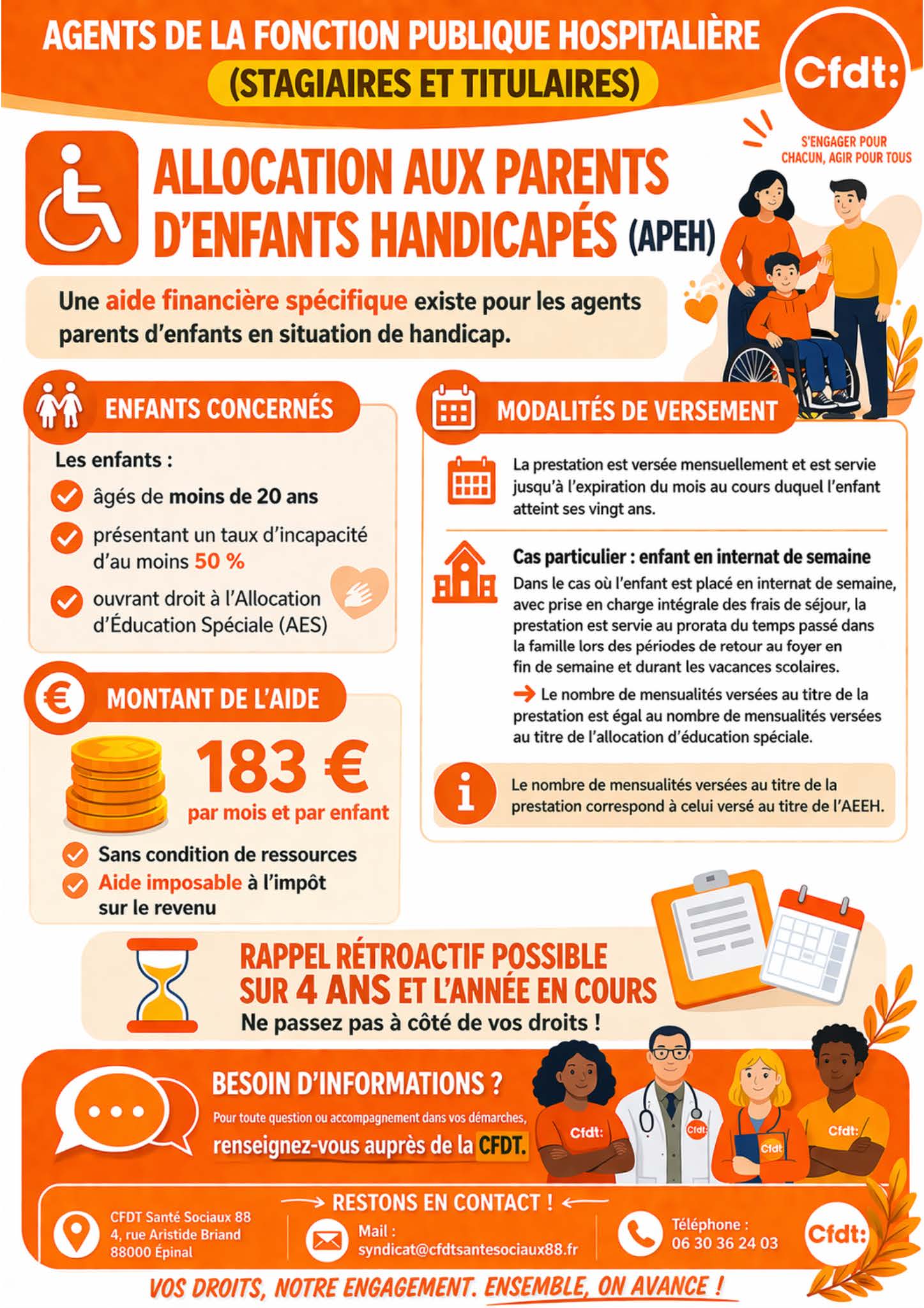 Flyer Allocation aux Parents d’Enfants Handicapés (APEH)